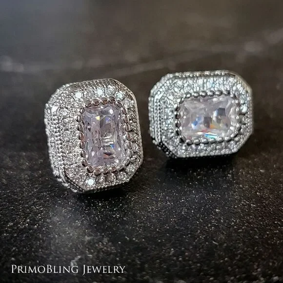 Rectangular Ice Box Earrings - Picture 3 of 3